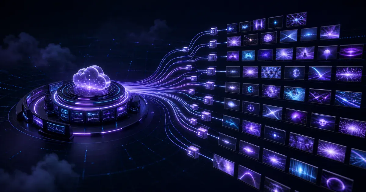 Une plateforme centralisée de contrôle de la diffusion dans le cloud, se ramifiant en un vaste réseau de sorties automatisées de chaînes linéaires et FAST.