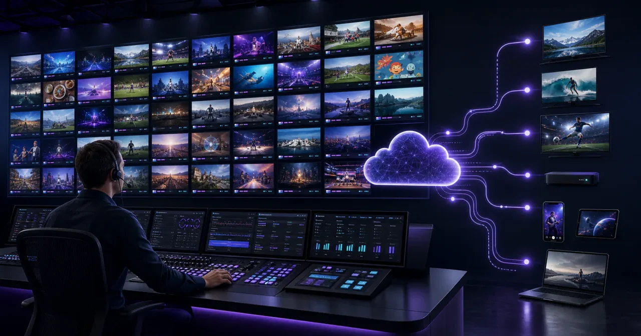 Un operador broadcast monitoriza de forma centralizada una amplia cartera de canales lineales distribuidos en la nube.