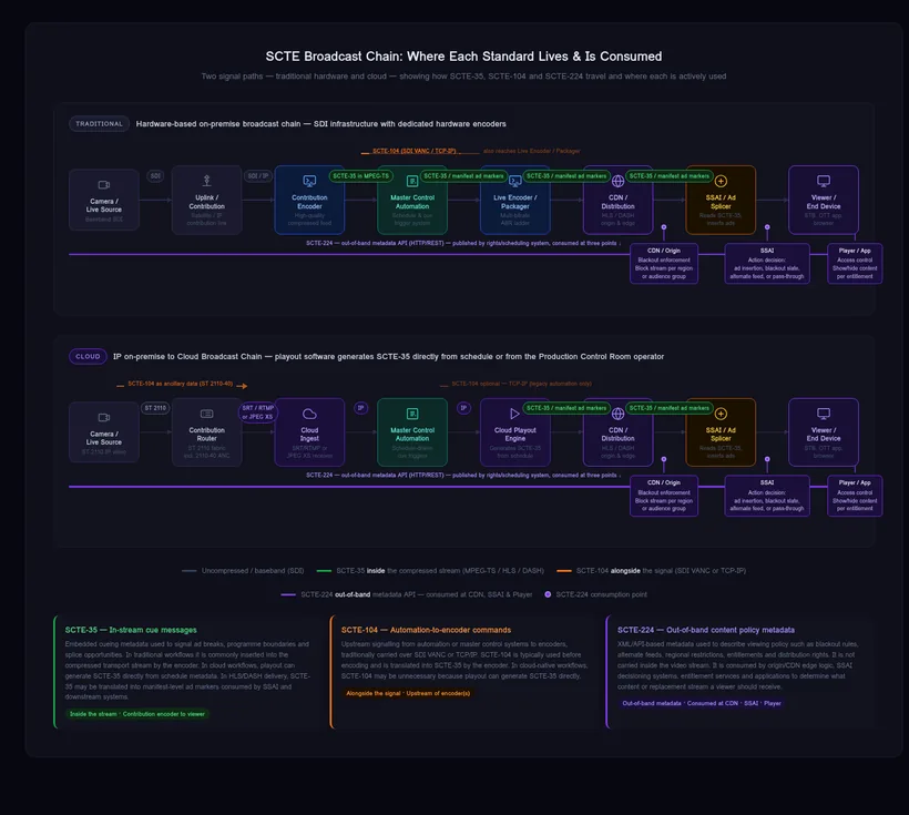 Diagrama de la cadena de difusión SCTE